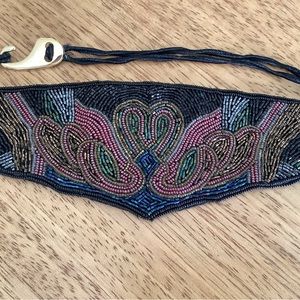 Giani Bernini Vintage Beaded Cloth Belt 13711 One size